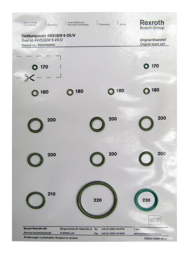 REXROTH KIT DE SELLOS PARA BOMBA WRC63 1X M