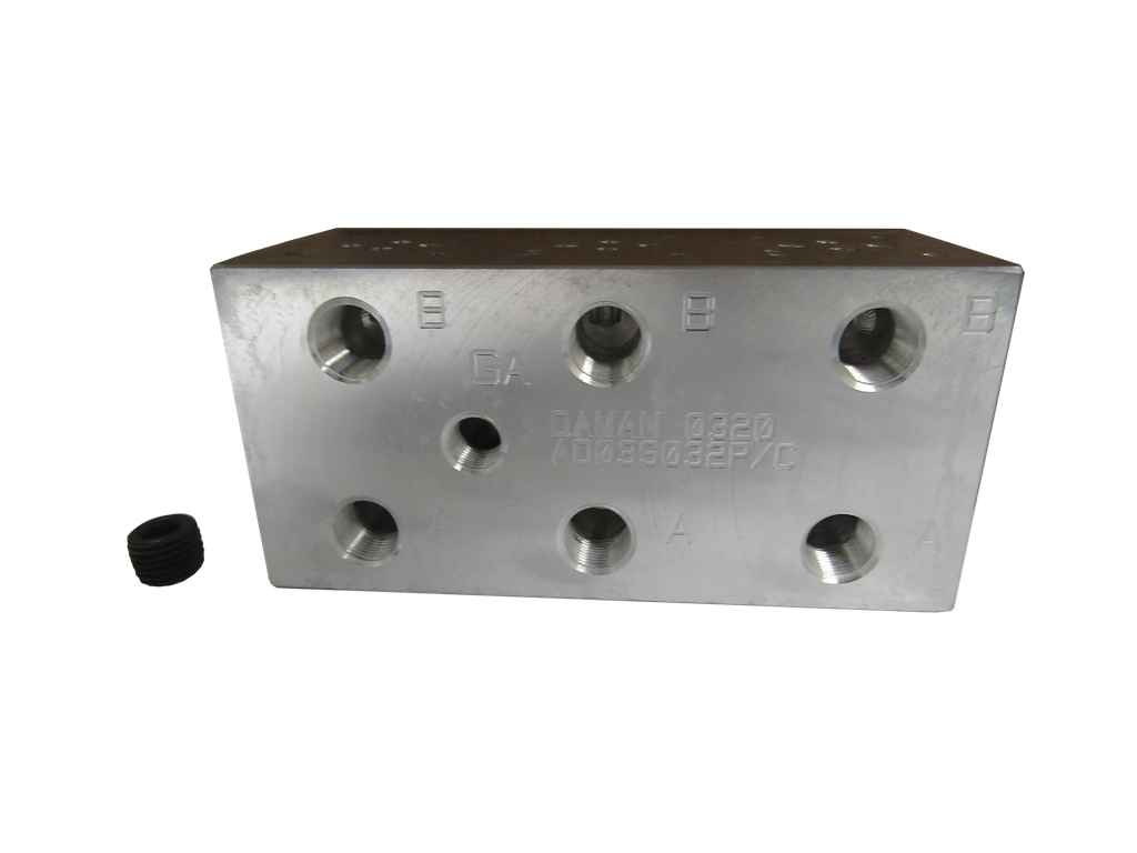 DAMAN MANIFOLD DE 3 ESTACIONES CETOP 3 EN ALUMINIO CON CAVIDAD AD03P032P C (3)